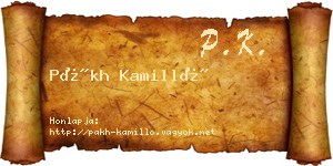 Pákh Kamilló névjegykártya